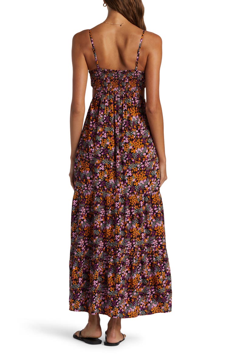 Hot Tropics Cutout Maxi Dress, Alternate, color, ANTHRACITE FLORAL DAZE