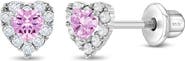 In Season Jewelry Princess Heart Cubic Zirconia Earrings