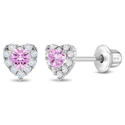 In Season Jewelry Princess Heart Cubic Zirconia Earrings in Pink at Nordstrom