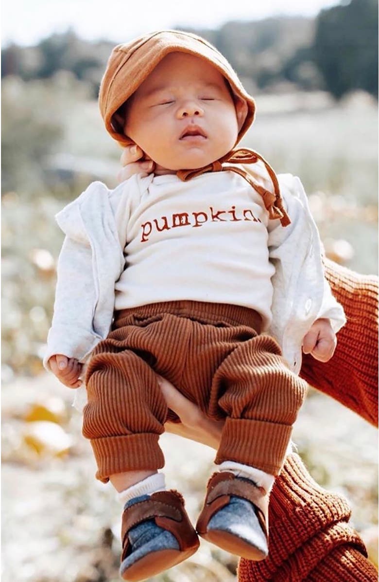 Tenth & Pine Pumpkin - Organic Long Sleeve Baby Bodysuit, Alternate, color, 