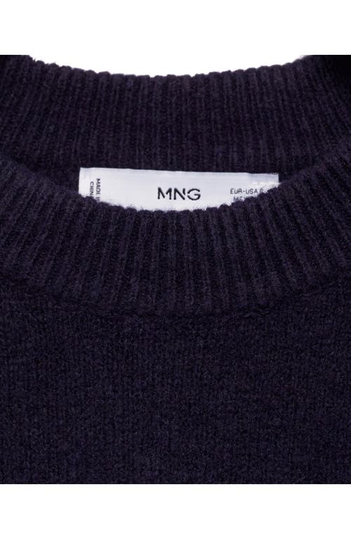 Shop Mango Mariano Crewneck Sweater In Navy