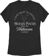 Hocus Pocus Women's Hocus Pocus Just Want to Eat Halloween Candy  Graphic T-Shirt