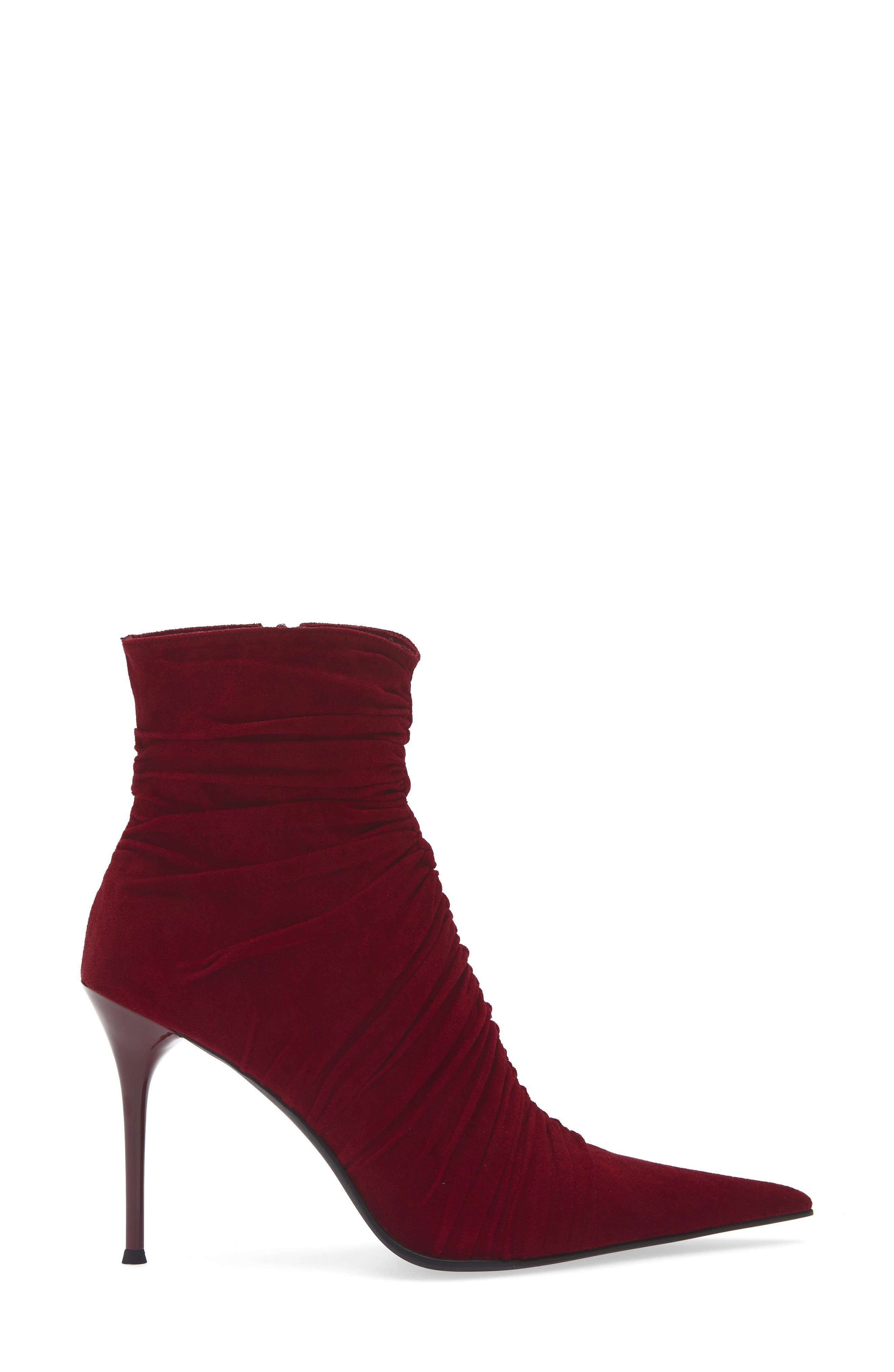 Jeffrey Campbell Let's Go Pointed Toe Bootie, Alternate, color, Wine Suede