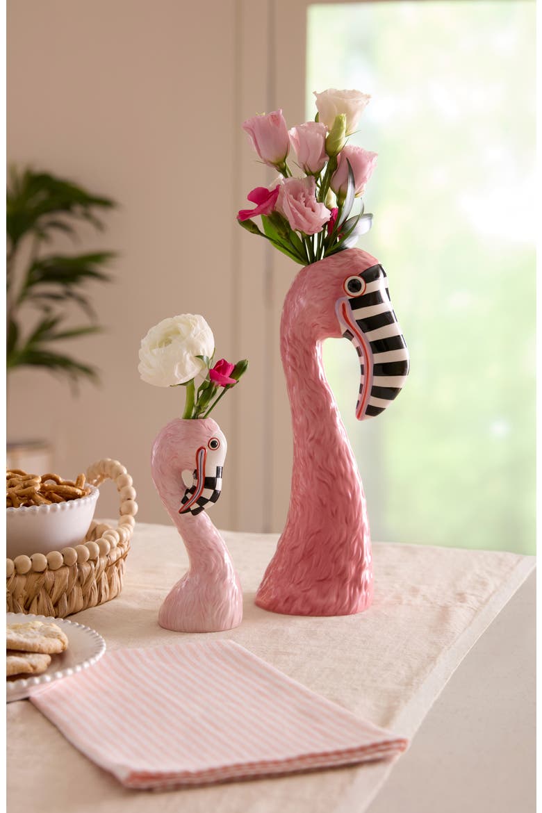 Patience Brewster Sheldon Flamingo Ceramic Bud Vase, Alternate, color, PINK