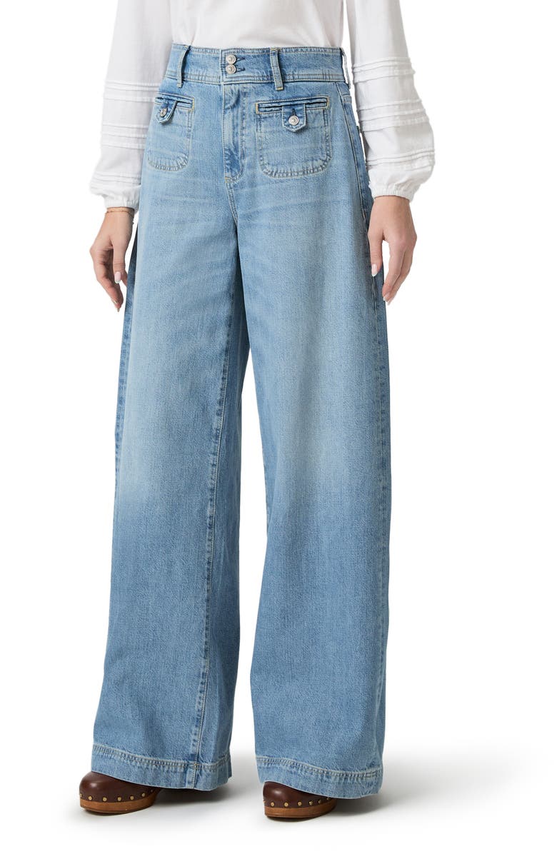 PAIGE Cameron High Waist Wide Leg Belted Jeans, Main, color, Sunshine