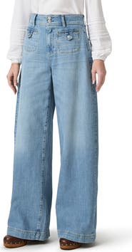 PAIGE Cameron High Waist Wide Leg Belted Jeans
