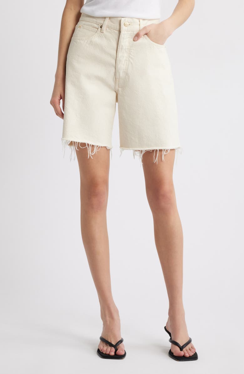 FRAME The Timeless Cutoff Denim Shorts, Main, color, Milkshake