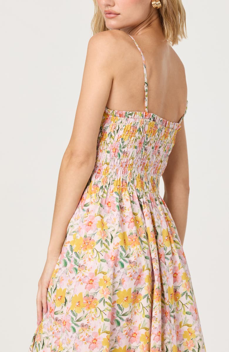 ASTR the Label Floral Print A-Line Dress, Alternate, color, Pink Yellow Floral