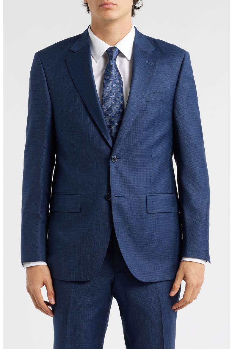 Flynn Classic Fit Navy Microcheck Wool Suit, Alternate, color, NAVY