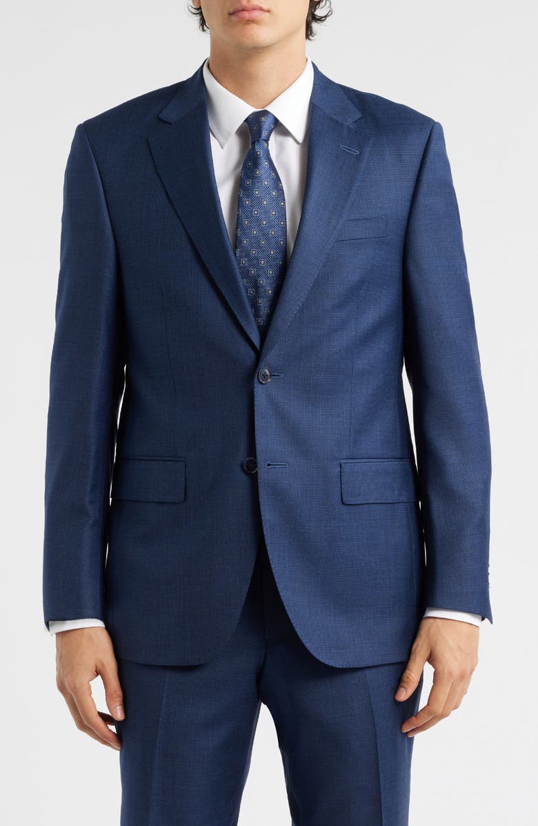 Peter Millar Flynn Classic Fit Navy Microcheck Wool Suit, Alternate, color, 