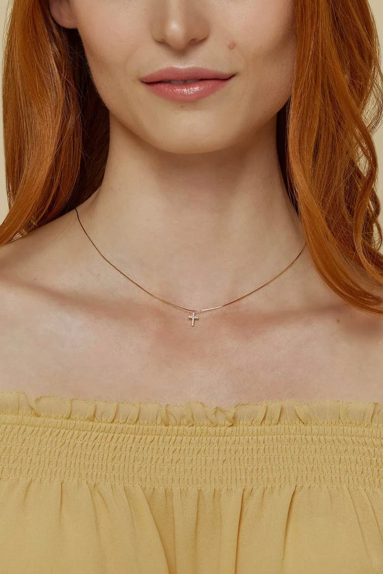 Sterling Silver 18k Gold Plated Weiss Cross Necklace Everyday Wear, Alternate, color, Gold
