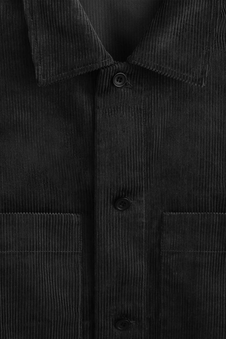 Cotton-Corduroy Overshirt, Alternate, color, BLACK