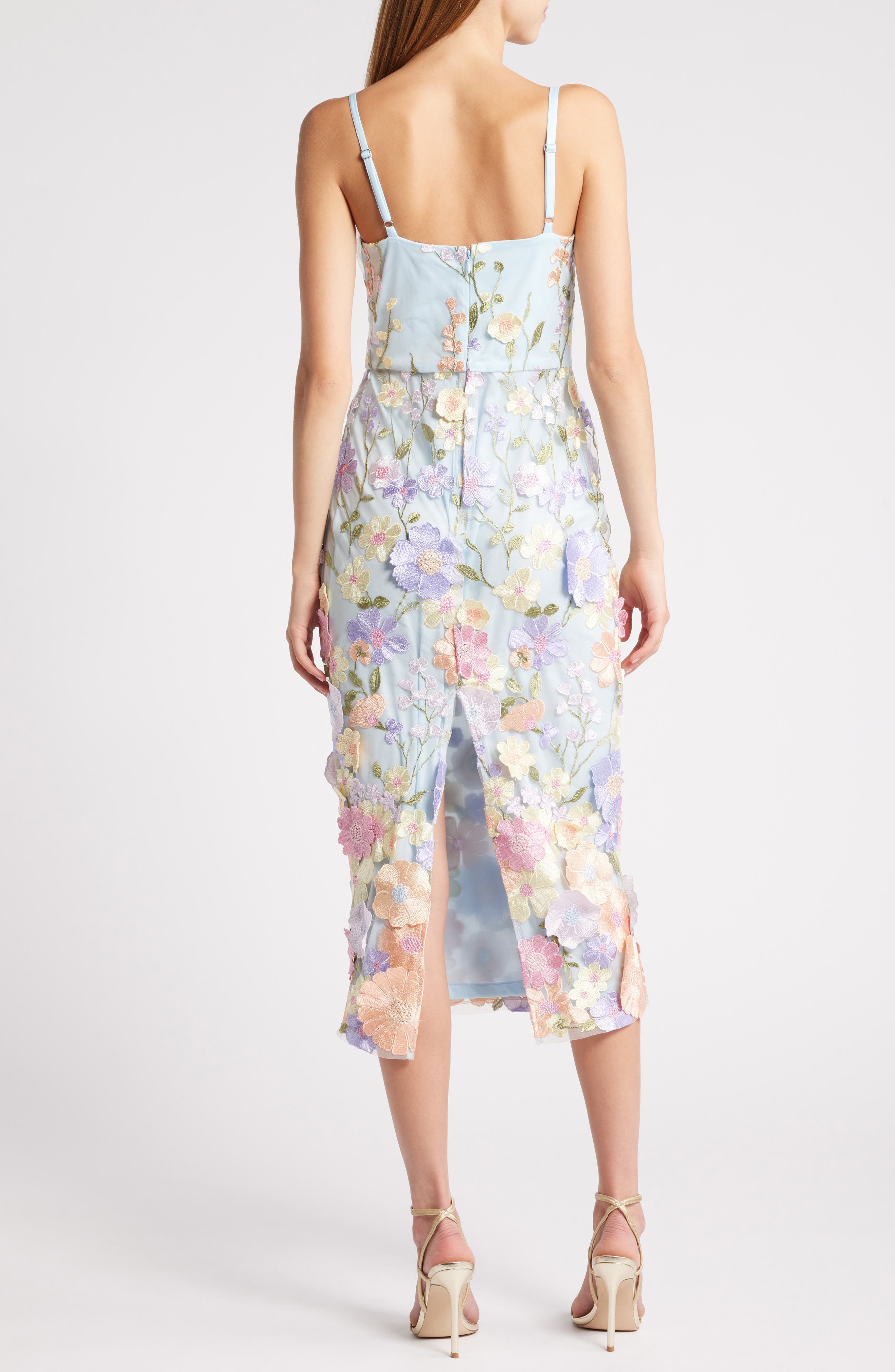 Floral Embroidery Midi Dress - image 2