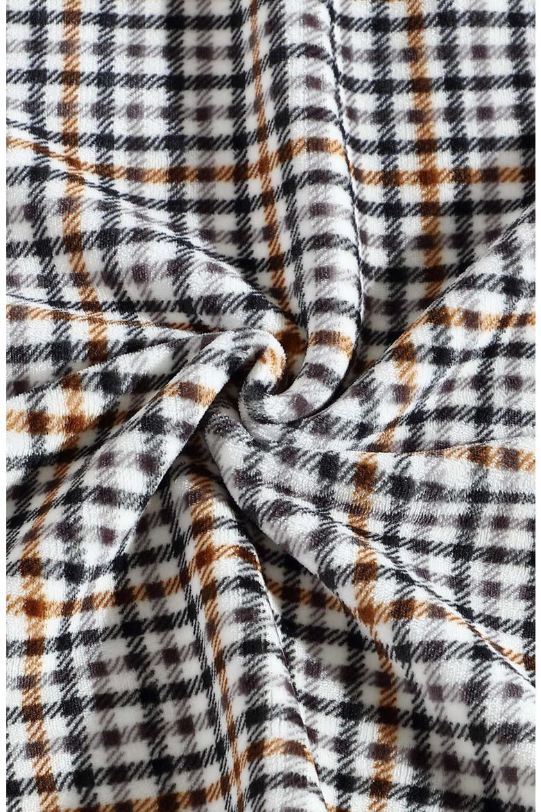 Griffin Plaid Reversible Flannel Throw Blanket, Alternate, color, WHITE/ BROWN/ BLACK MULTI