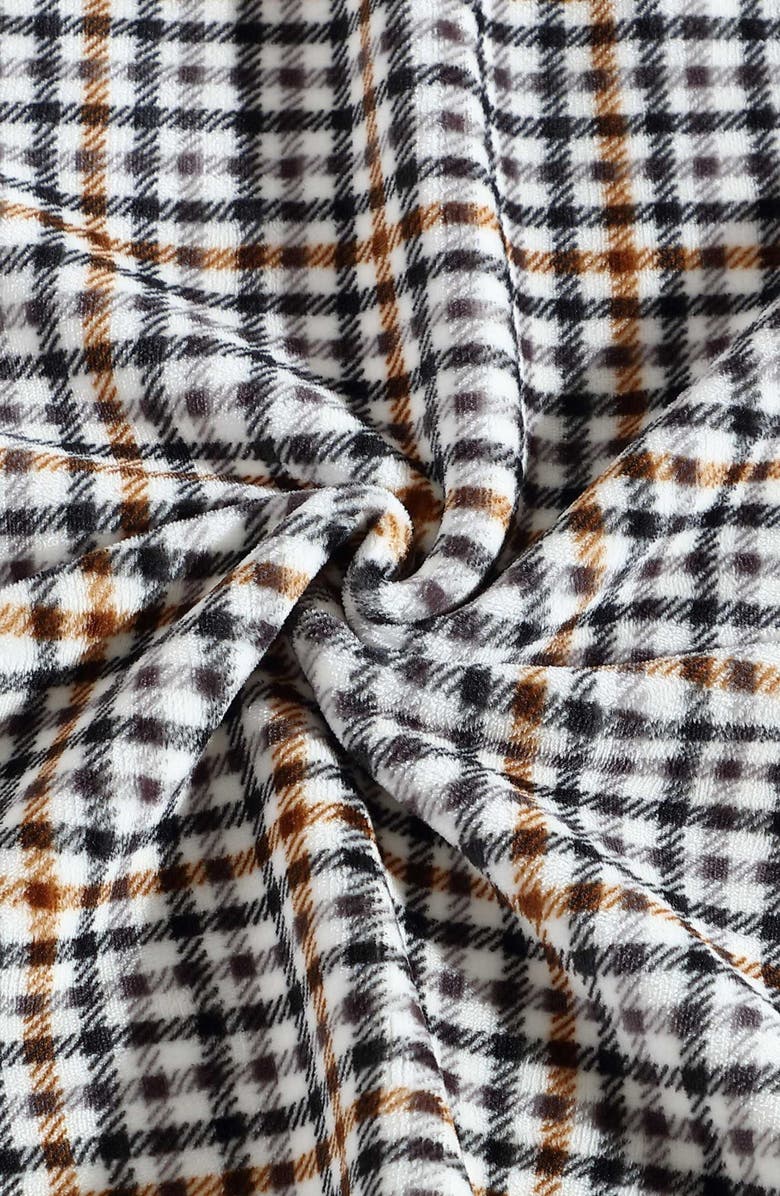 Eddie Bauer Griffin Plaid Reversible Flannel Throw Blanket, Alternate, color, White/ Brown/ Black Multi