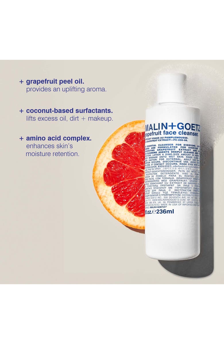 MALIN+GOETZ Grapefruit Face Cleanser, Alternate, color, White