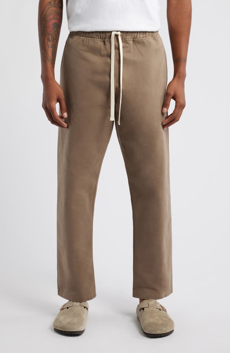 STANDARD ISSUE PD Cotton Blend Drawstring Slacker Pants, Main, color, Suede