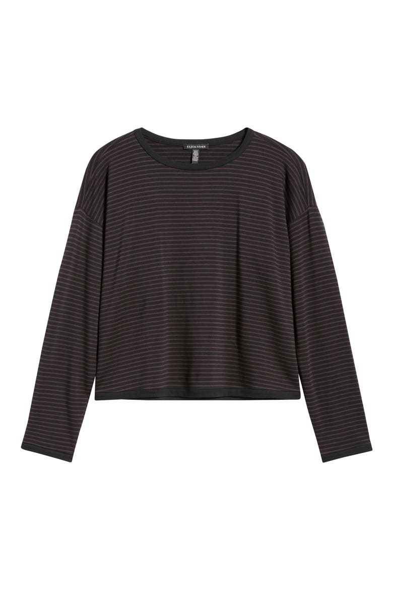 Stripe Long Sleeve Top, Alternate, color, CASSIS