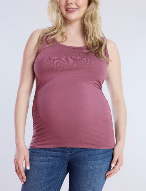 MOTHERHOOD MATERNITY MOTHERHOOD MATERNITY SCOOP NECK SIDE-RUCHED MATERNITY TANK TOP 