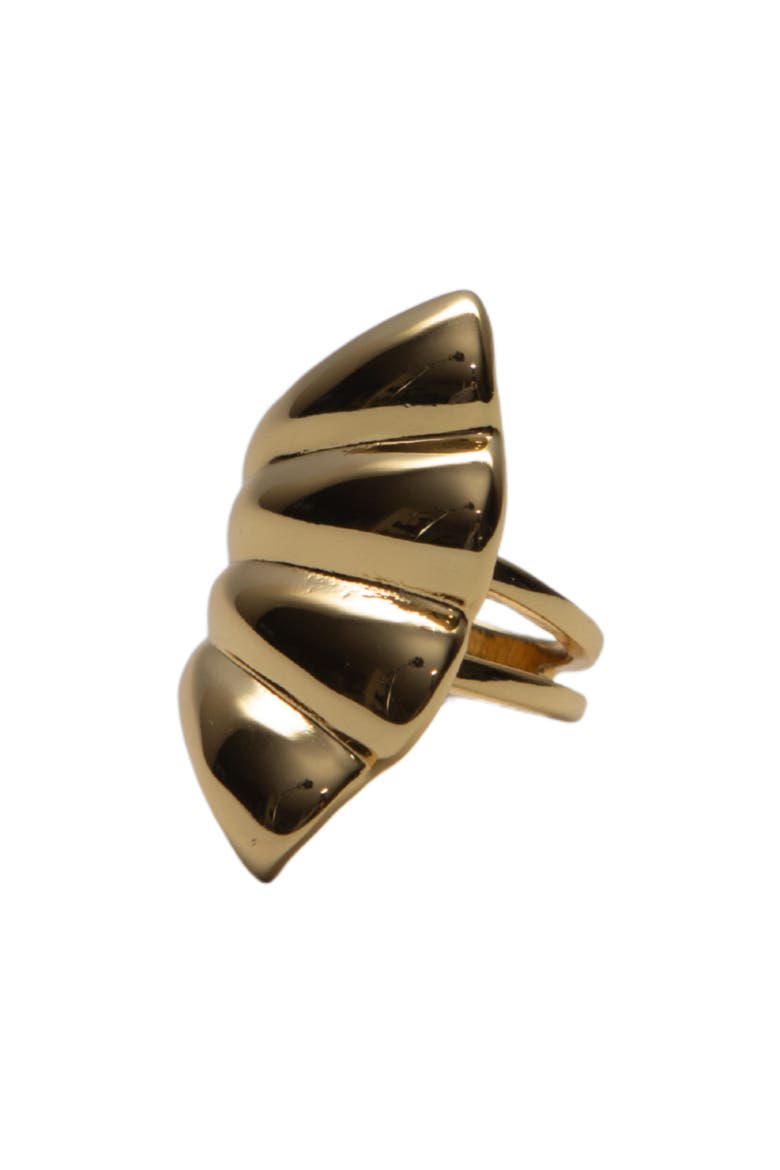 Flared Rib Ring, Main, color, GOLD
