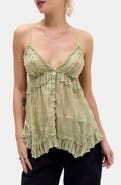 BDG Urban Outfitters Clara Embroidered & Ruffle Trim Camisole