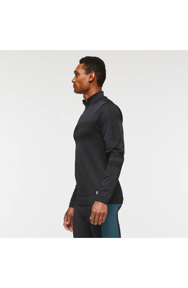 Cotopaxi Debajo Seamless Baselayer Quarter-Zip - Men
s, Alternate, color, Cotopaxi Black