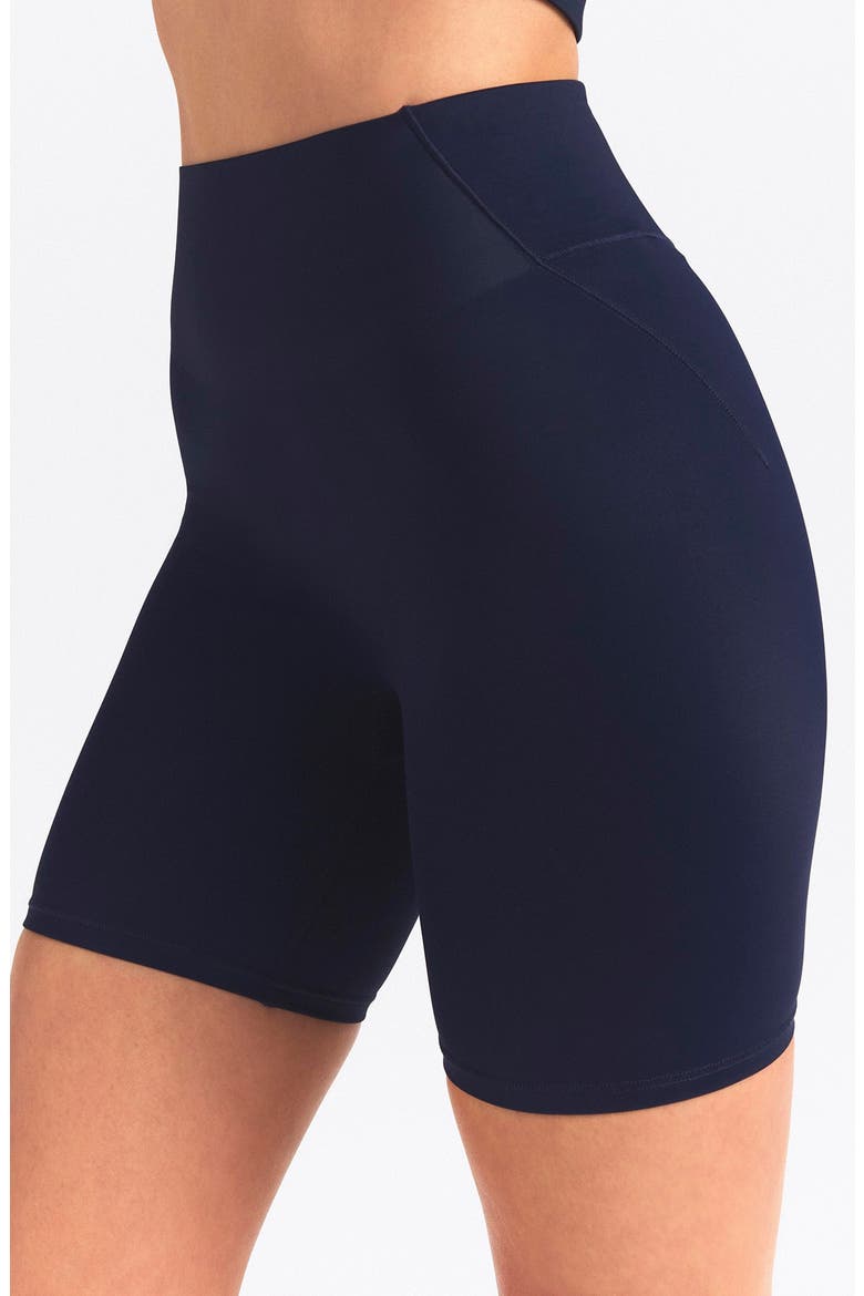 Bonded Waist Bike Shorts, Alternate, color, NAVY
