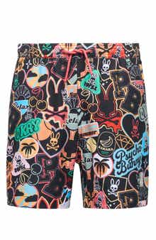 Psycho Bunny Kids' Marco Print Swim Trunks