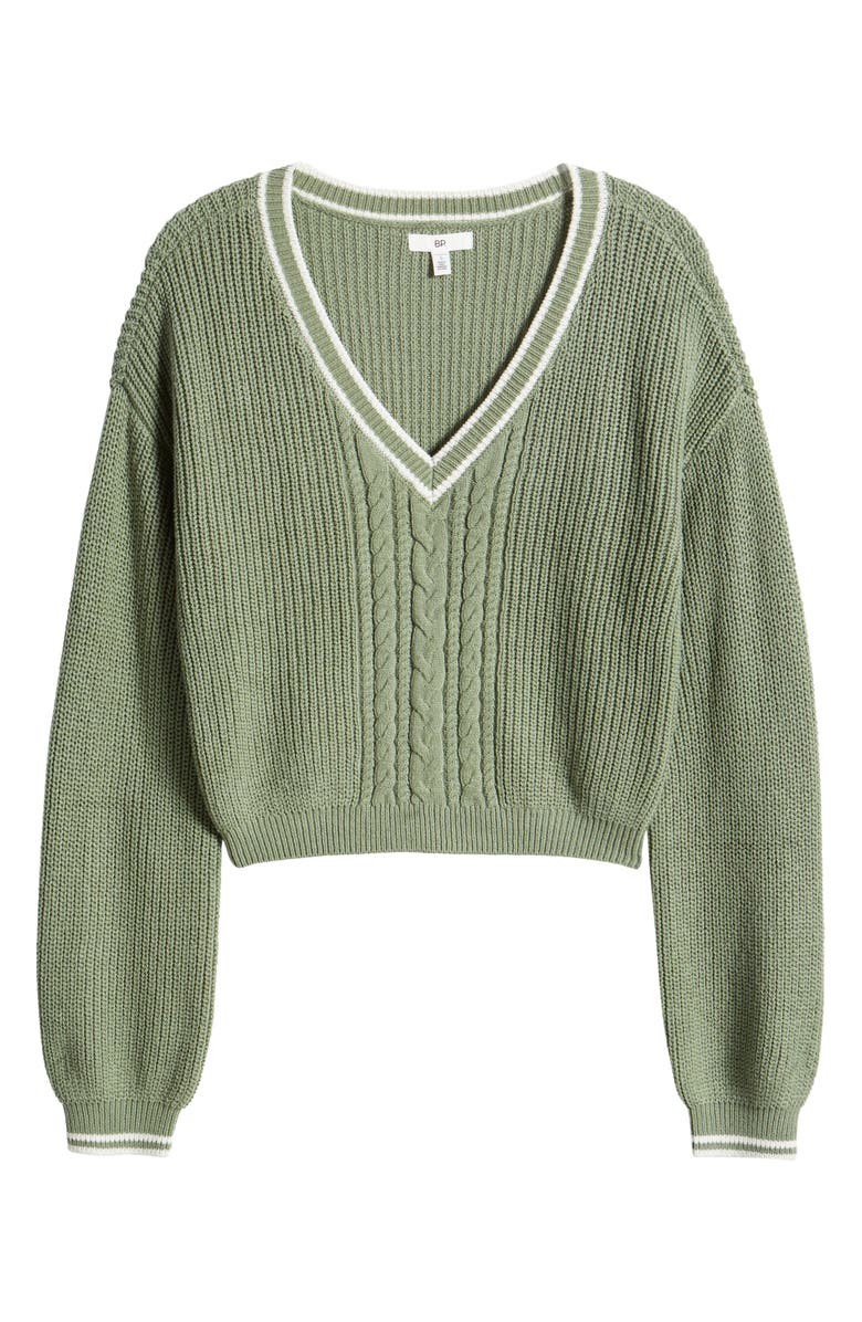 BP. Balloon Sleeve Cable Knit Sweater, Alternate, color, 