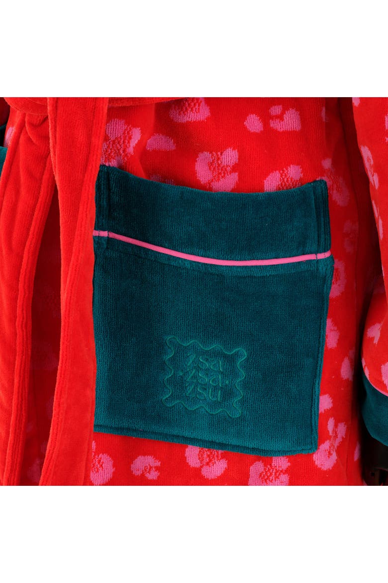 Tabea Patterned Embroid Velvet 100% Luxe Comfort, Alternate, color, Pink - Green