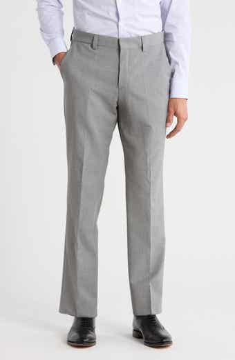 Virgin Wool Blend Flat Front Dress Pants