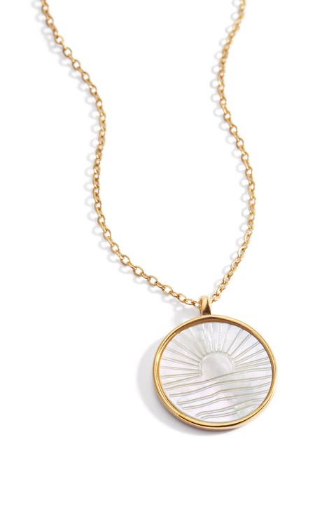 Mother of Pearl Sunrise Pendant Necklace