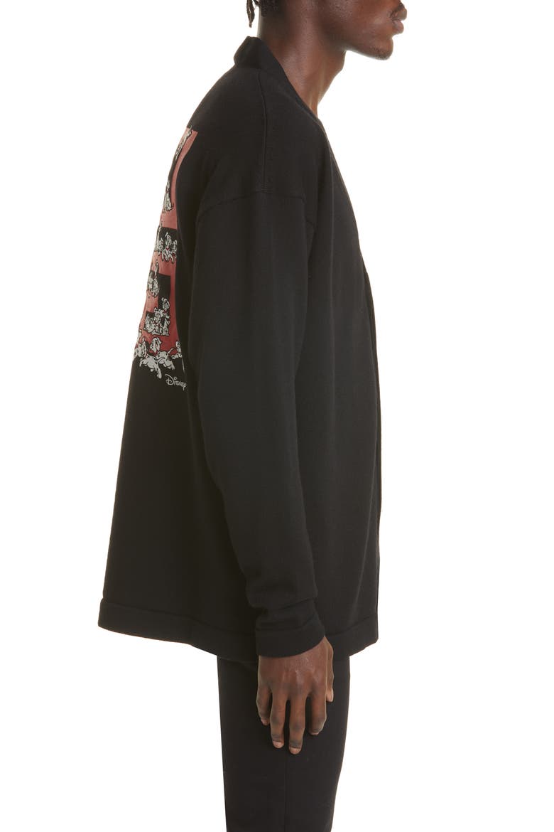 Disney x Givenchy '101 Dalmatians' Embroidered 4G Wool Cardigan, Alternate, color, BLACK/ RED