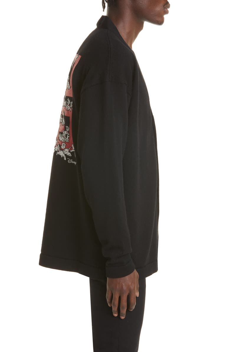 Givenchy Disney x Givenchy '101 Dalmatians' Embroidered 4G Wool Cardigan, Alternate, color,