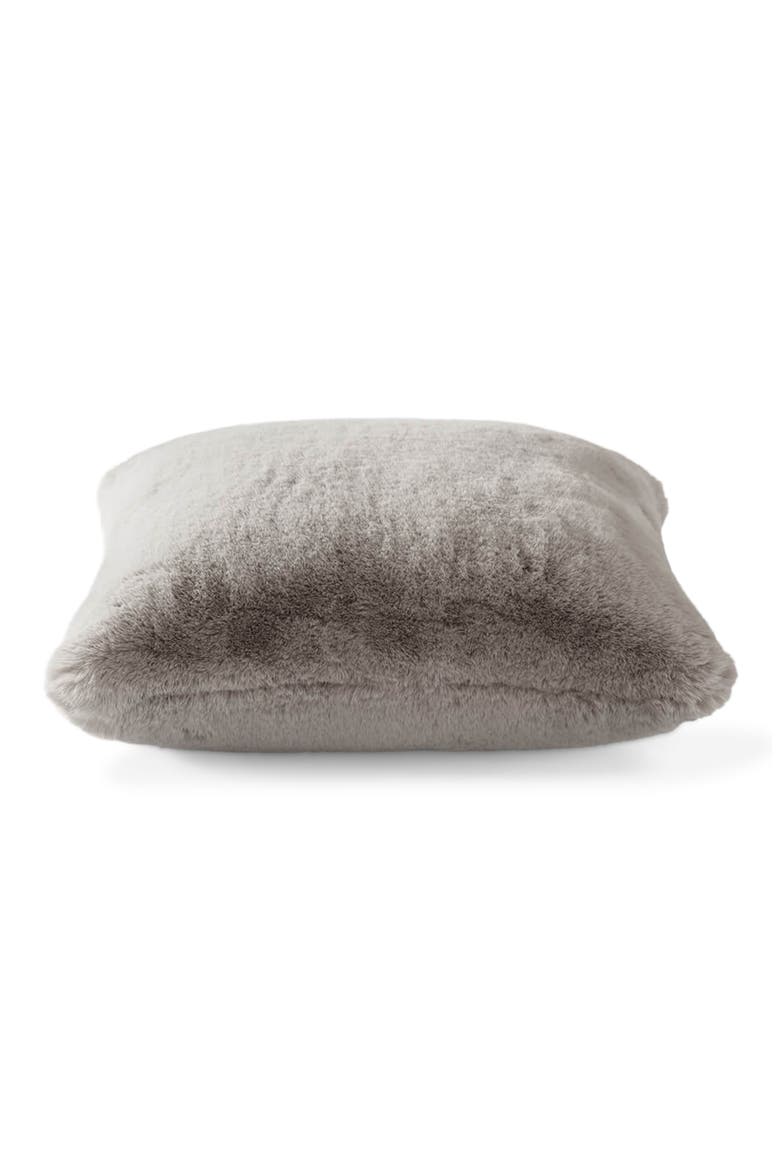 Faux Fur Accent Pillow, Alternate, color, GREY