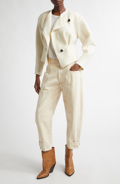 Suna Asymmetrical Virgin Wool Blend Jacket
