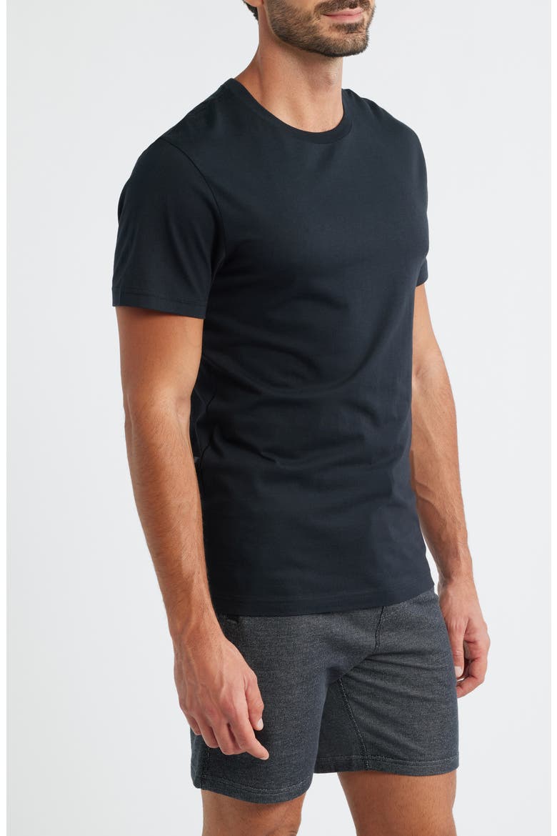 Slim Fit Crewneck Pima Cotton T-Shirt, Alternate, color, TRUE BLACK