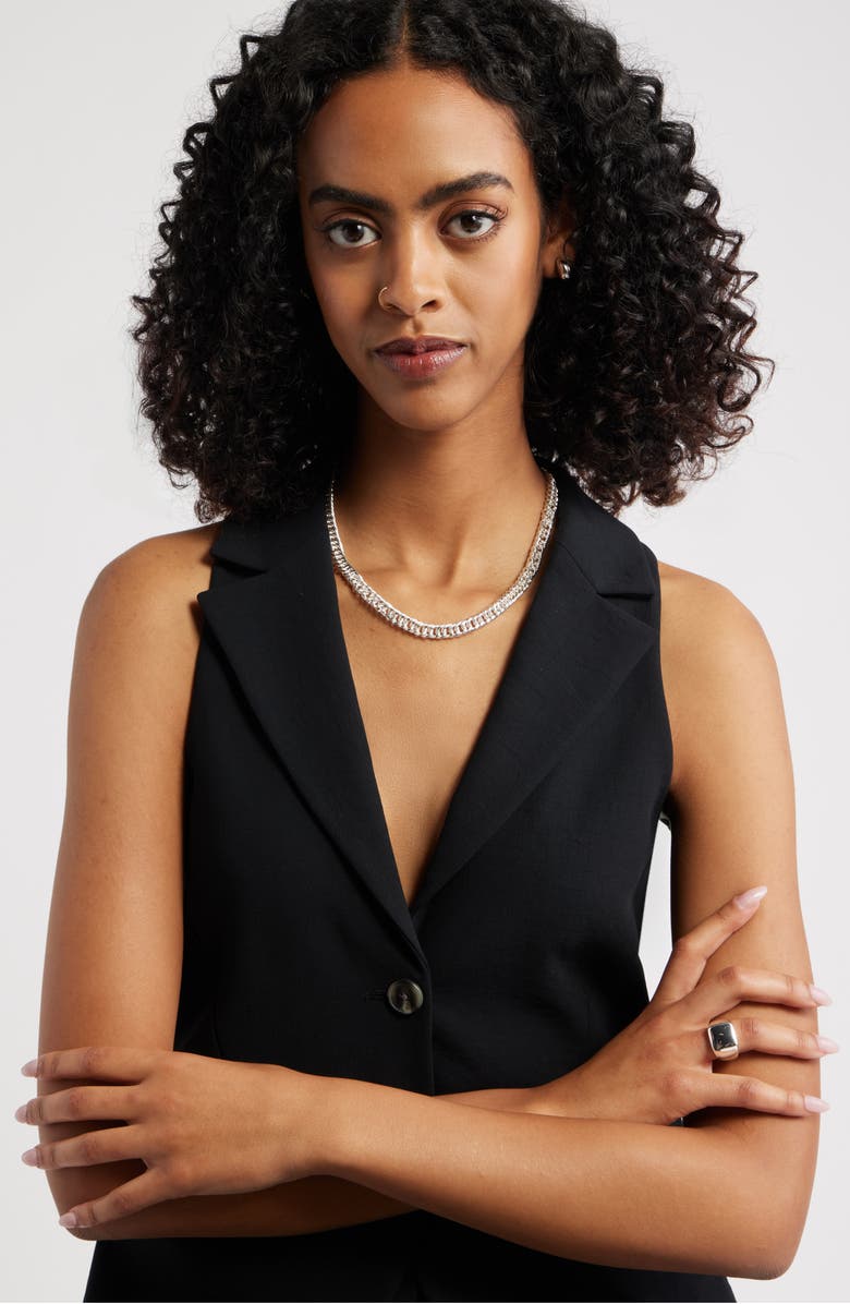 Open Edit Curb Chain Necklace, Alternate, color, Silver