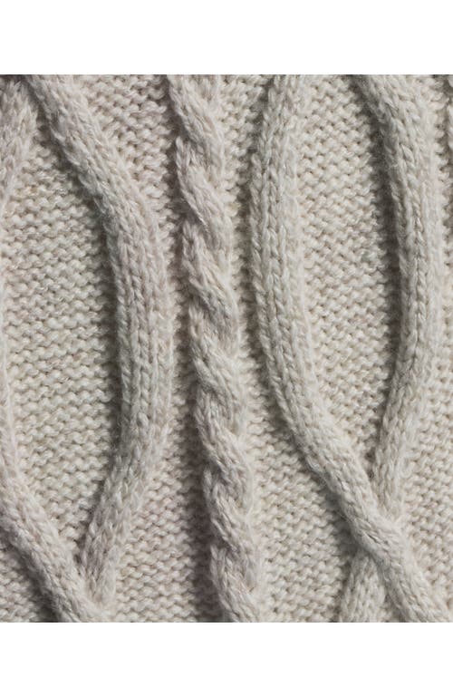 Lands' End Cozy Lofty Cable Fluted Midi Sweater Skirt In Gray