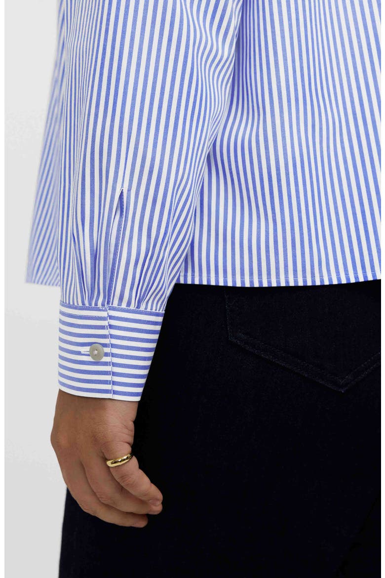 Jodie Stripe Cotton Button-Up Blouse, Alternate, color, POWDER BLUE/ WHITE