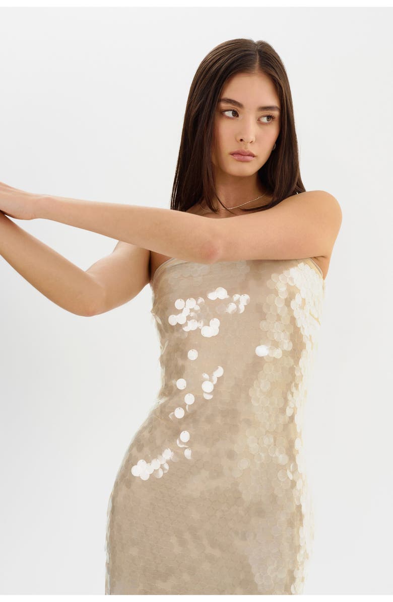 LAMARQUE Derrica | Sequin Midi Dress, Alternate, color, Clear