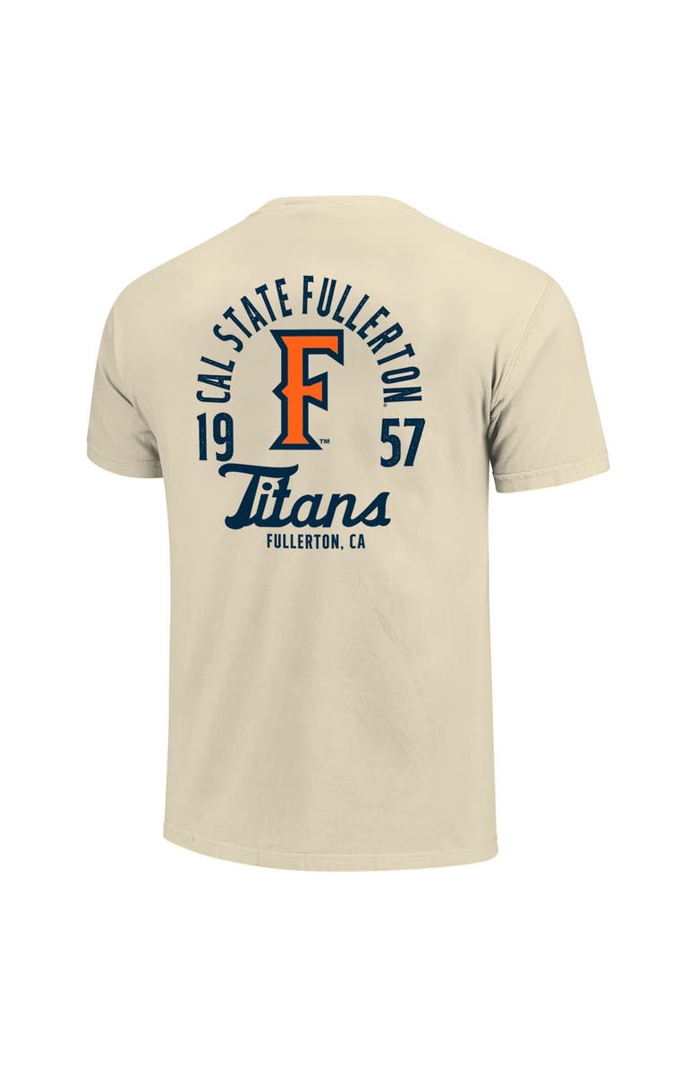 IMAGE ONE Men's Cream Cal State Fullerton Titans Comfort Colors Mascot Overlay T-Shirt, Alternate, color, 