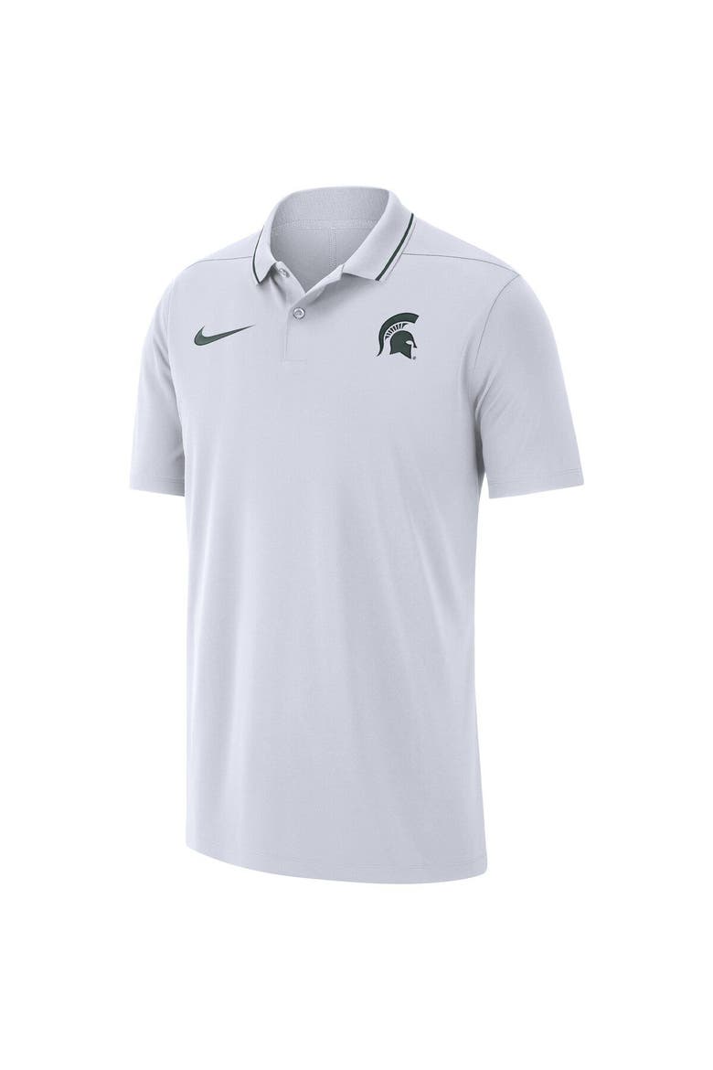 Men's Nike White Michigan State Spartans 2023 Coaches Performance Polo, Alternate, color, White