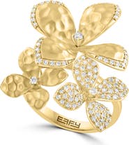 EFFY 14K Yellow Gold Diamond Orchid Cocktail Ring