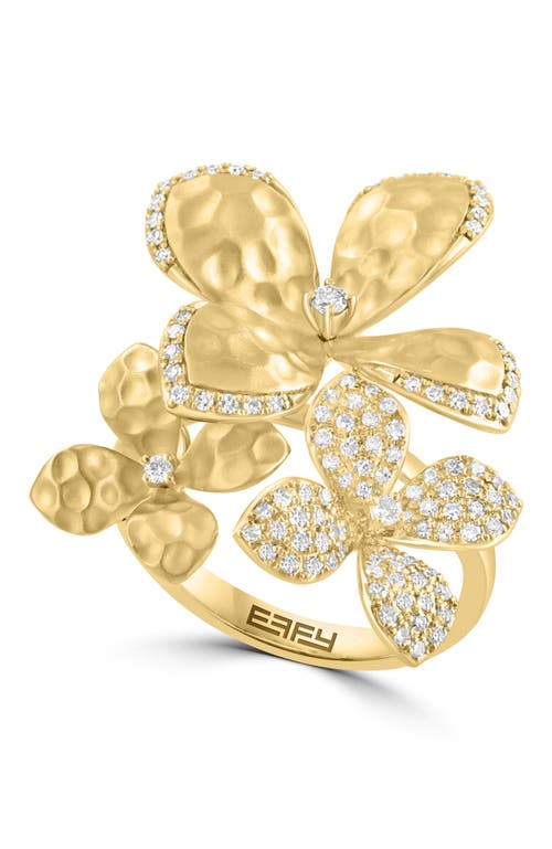 Effy Diamond Flower Statement Ring In Gold