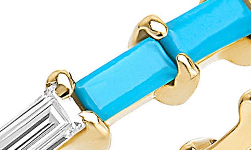 Lana Turquoise & Diamond Baguette Ring In Gold