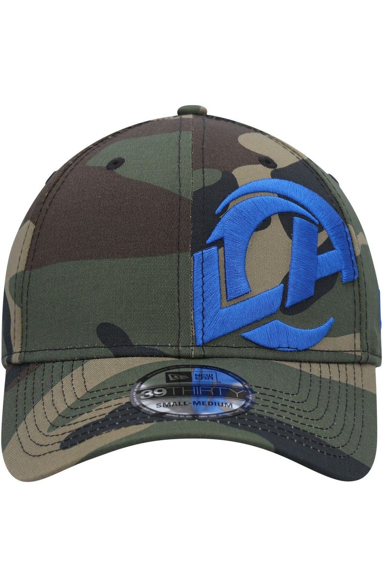 New Era Men's New Era Camo Los Angeles Rams Punched Out 39THIRTY Flex Hat, Alternate, color,