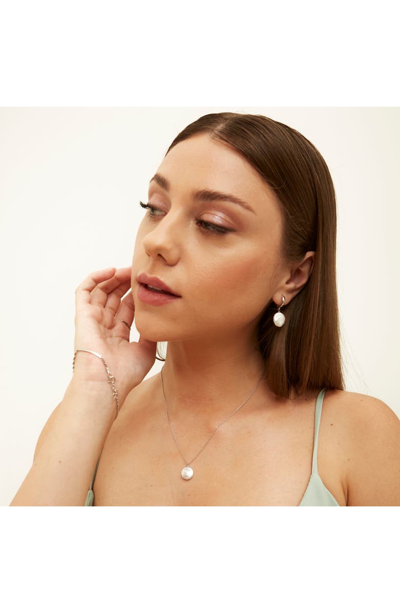 Spero London Treated Freshwater Cultured Baroque Pearl Hoop Earrings, Alternate, color, 