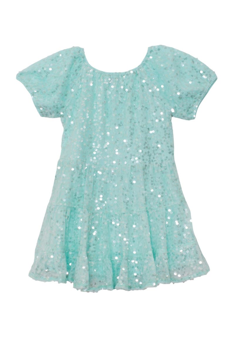Teal Twinkle Short Sleeve Dress, Alternate, color, Blue