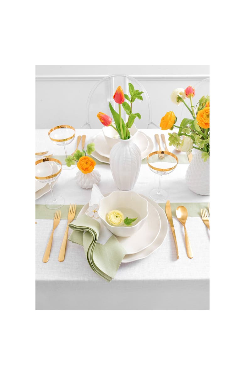 Solino Home Linen Dinner Napkins - Contempo, 20" x 20", Alternate, color, Sage Green And White